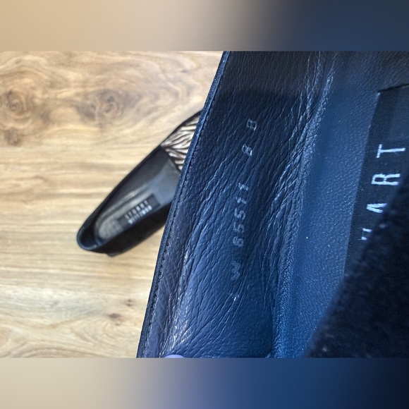 Stuart Weitzman Zebra Calf Hair Loafers Womens Size 8.5 B Black Suede Comfort - Picture 6 of 7